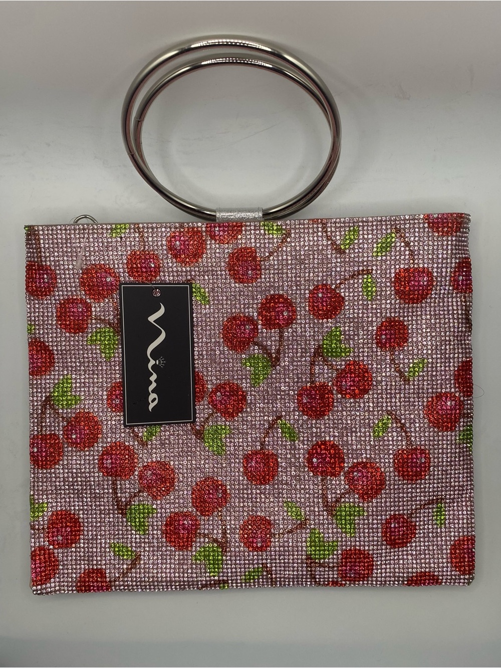 NINA’s Pink Cherry Crystal Wristlet Bag